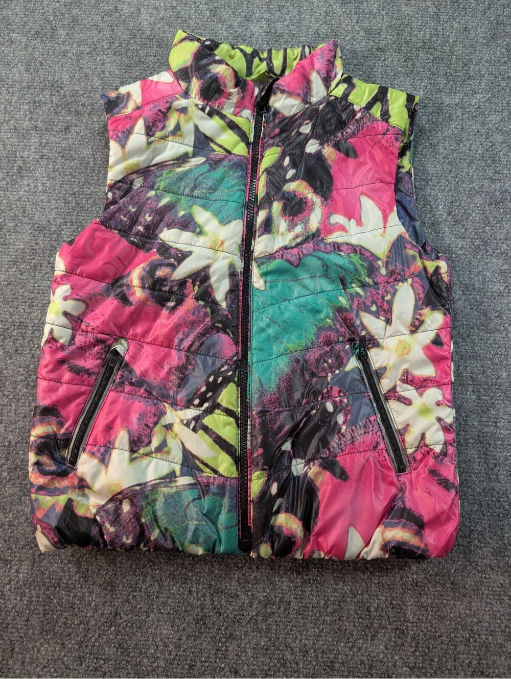 GAP Kids Floral Print Puffer Vest Size M Regular